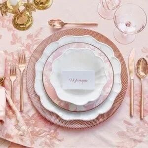 Pottery Barn Monique Lhuillier Rose Bouquet Salad Plate, Set of 7